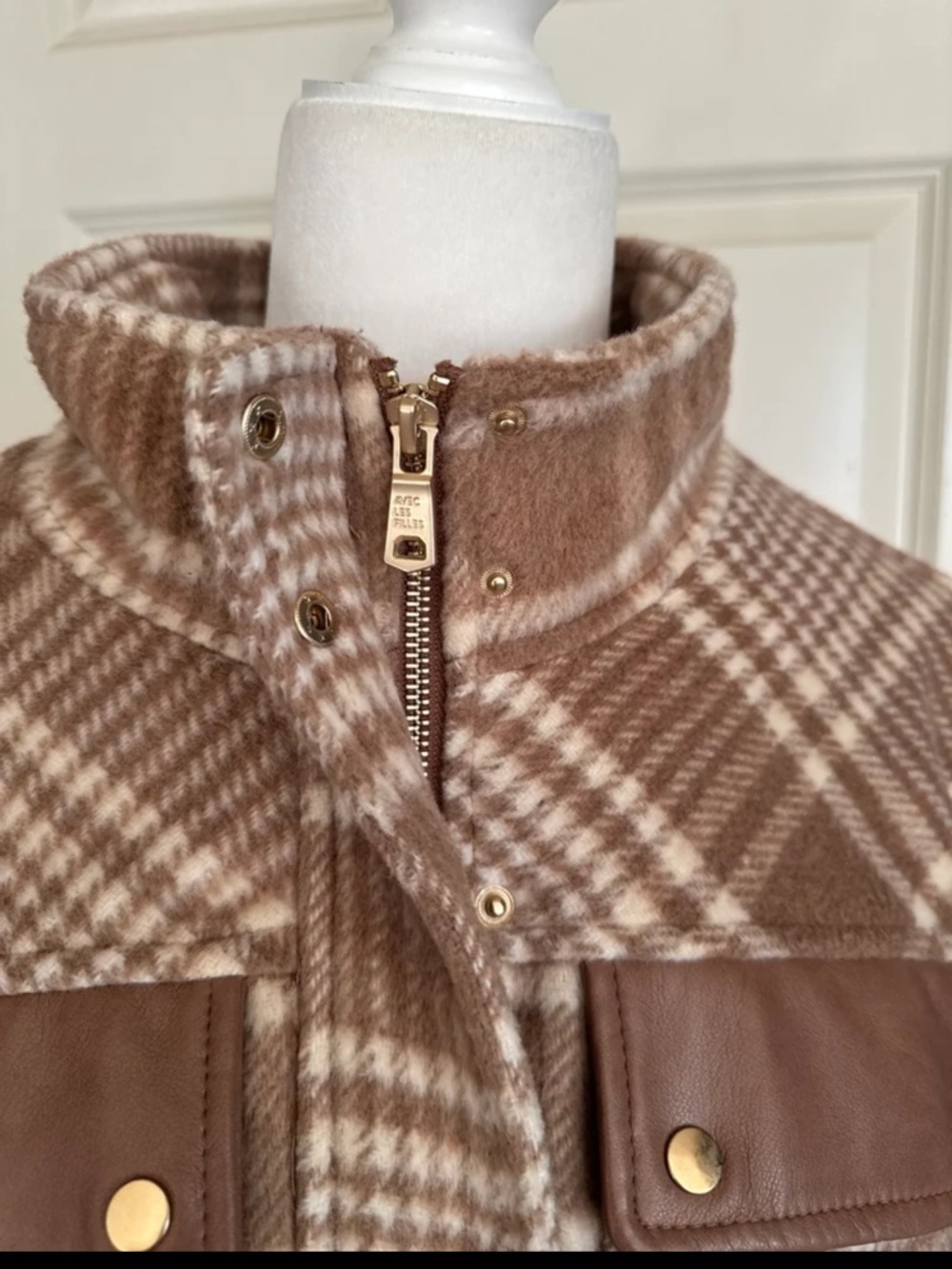 Anthropologie Avec Les Filles Plaid Bomber Jacket size Large - Picture 7 of 12